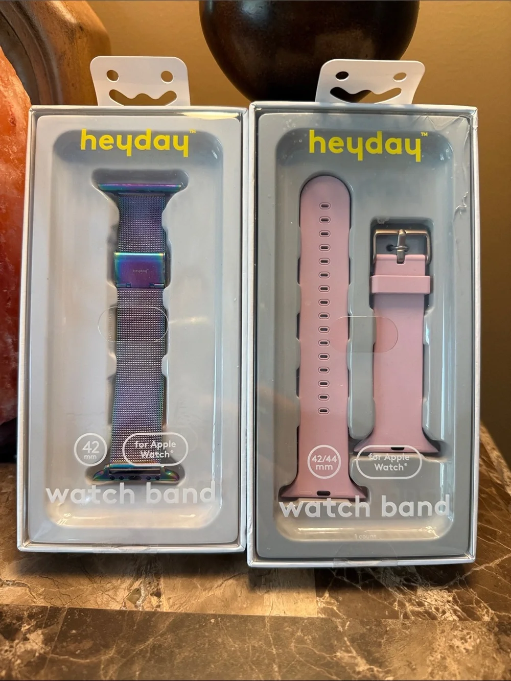 heyday Pink Silicone & Iridescent Nylon 42/44mm Watch Band Set